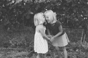 Sisters laughing