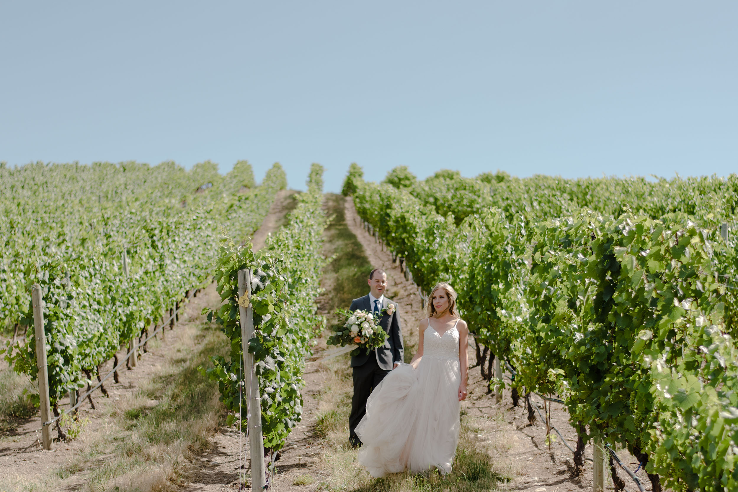 Bride & groom getting married at winery in Kelowna